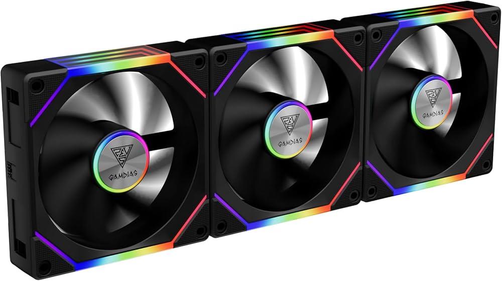 VENTOLA LED RGB 12cm. - KIT 3pz - AEOLUS P2-1203U White - Reverse Fan Blade